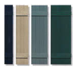 Closed Slat Bat N' Batten Custom Vinyl Shutters